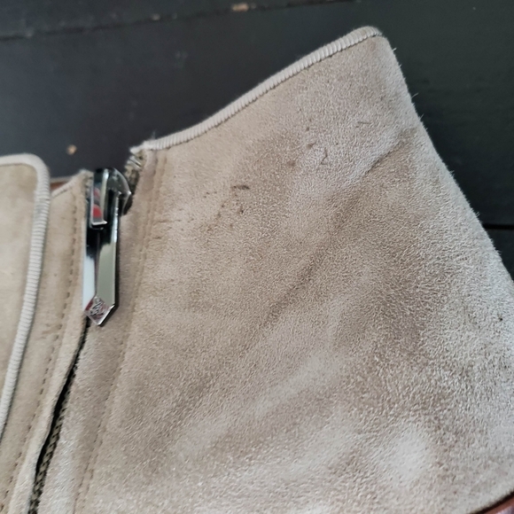 Sam Edelman Petty Women's 10 Taupe Brown Suede Leather Bootie Heeled Boots Ankle - Picture 2 of 11